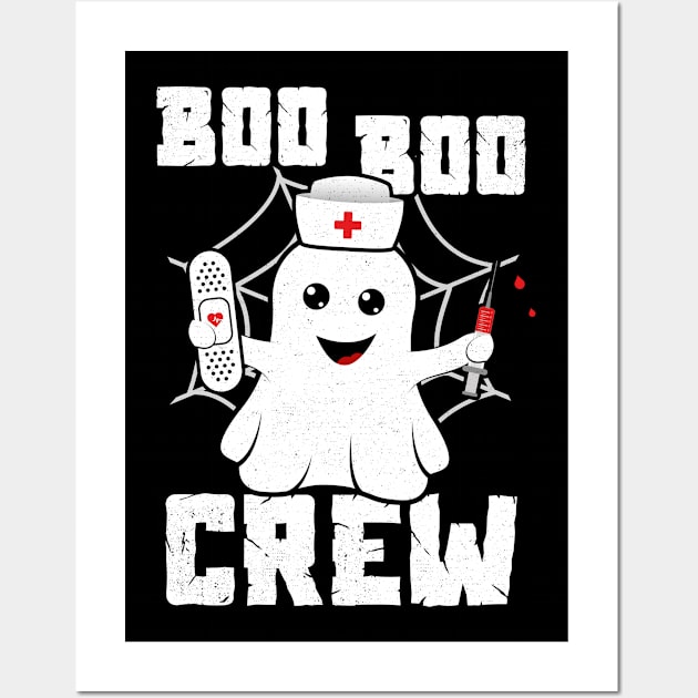 Boo Boo Crew Cute Nurse Ghost Costume Girls Funny Halloween Wall Art by trendingoriginals